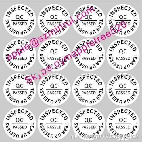 Custom Destructive Calibration Labels,tamper Evident Qc Security Seals,round Destructible Calibration Void Stickers 